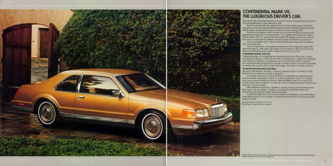 1986 Lincoln Mark VII Continental Car Photo Spec Sheet Info Stat ATLAS CARD 7